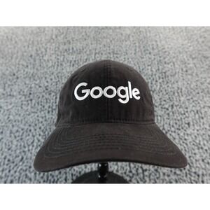 Google Hat Cap Strap Back One Size Black Embroidered Logo Tech Promo Mens OC Cap